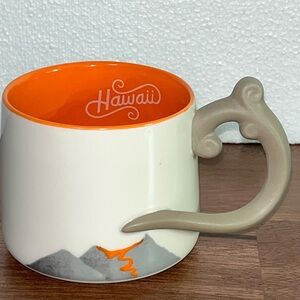 Starbucks, Hawaii mug, orange and gray with a unique handle
